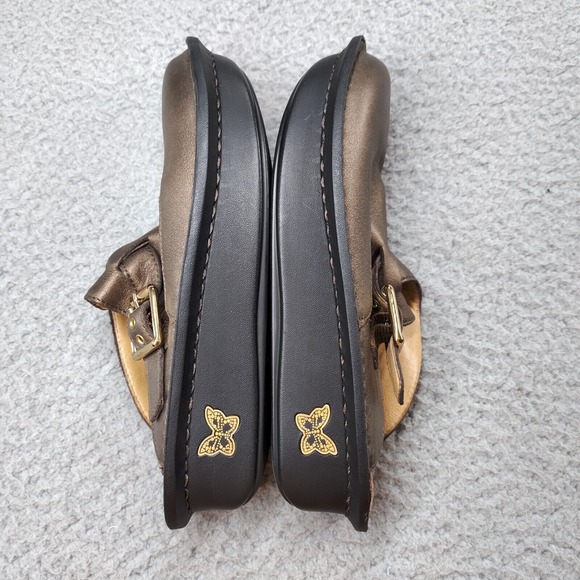 Alegria Classic Clog Sandal Women EU 36 / US 6 Bronze Metallic Leather ALG-201 - Picture 11 of 16